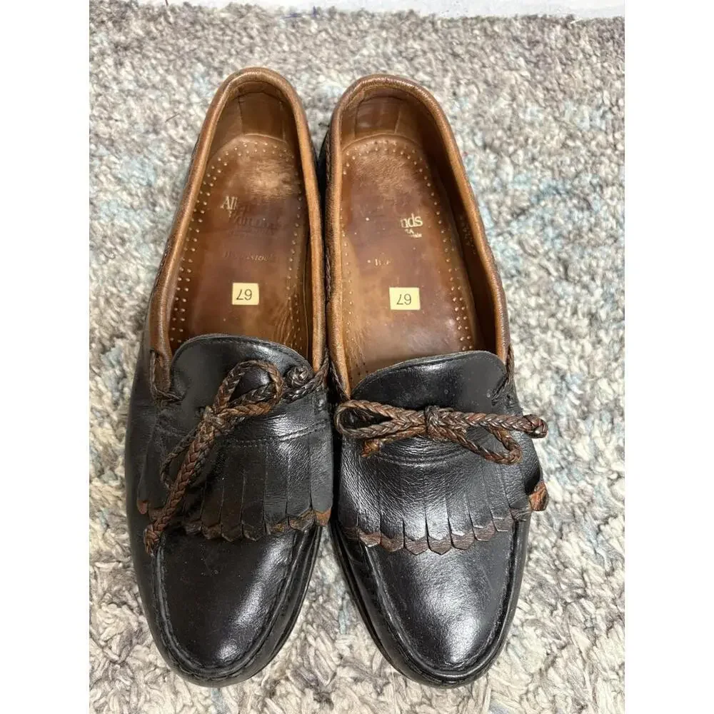 Allen Edmonds Shoes Mens 10.5 Woodstock Penny Loafers Leather Kiltie Braided Tie